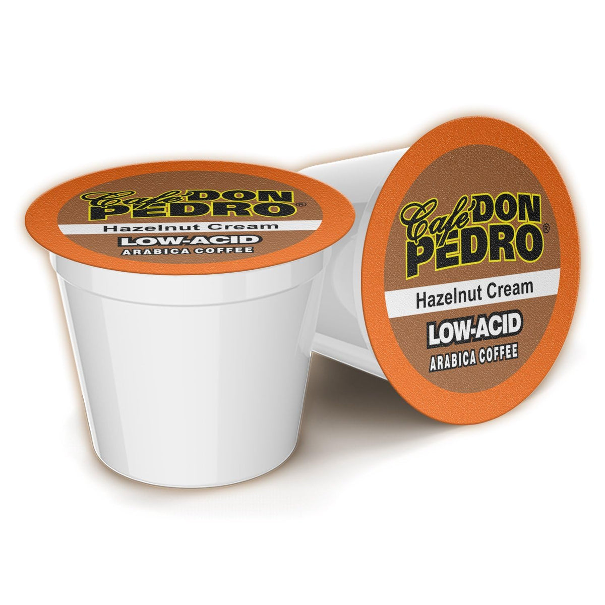 Cafe Don Pedro Hazelnut Cream Low Acid Coffee Pods - Compatible with Keurig K-cup Coffee Maker, 100% Arabica, Battles Heartburn, Acidic Reflux, 72