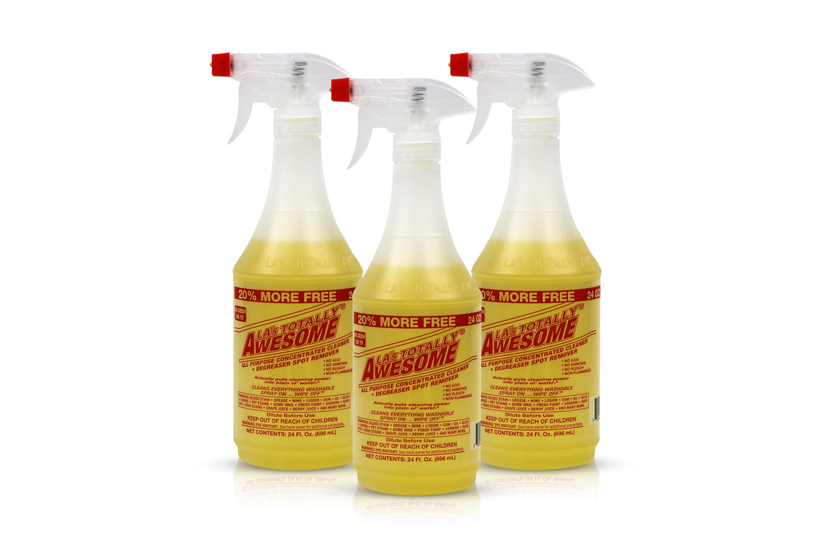 La's Totally Awesome All Purpose Cleaner Spray - 24oz (Pack of 3) Heavy Duty Multi-Surface Degreaser & Stain Remover - Ready-to-Use Cleaning Spray