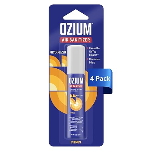 Ozium 0.8 oz. Air Sanitizer & Odor Eliminator for Homes, Cars, Offices and More, Citrus Scent, Pack of 4