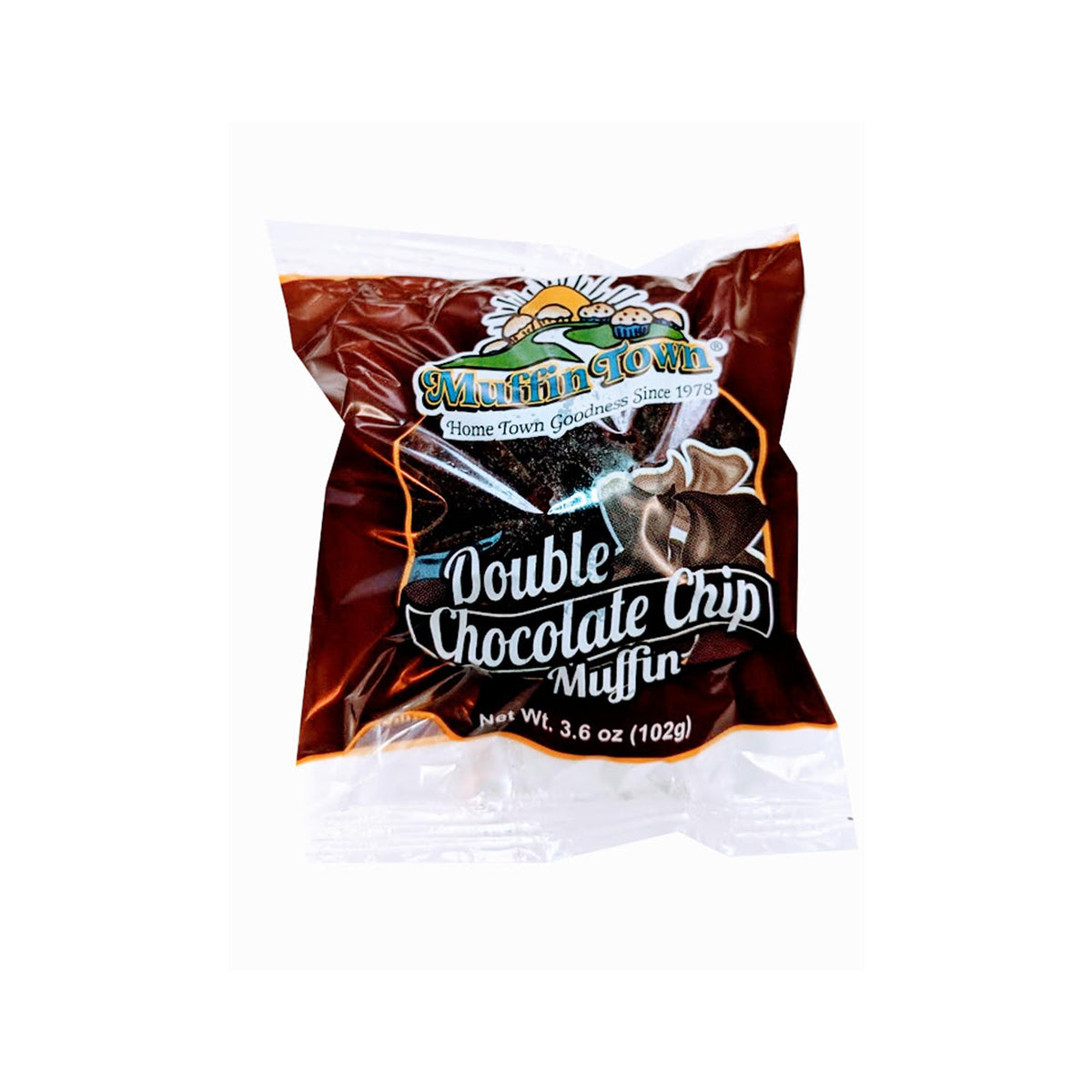 Muffin Town Double Chocolate Chip Muffins - 12 Individually Wrapped | 3.6 oz | Real Cocoa + Chocolate Chips | Freeze & Thaw Soft in 5 Min | Nut-Free