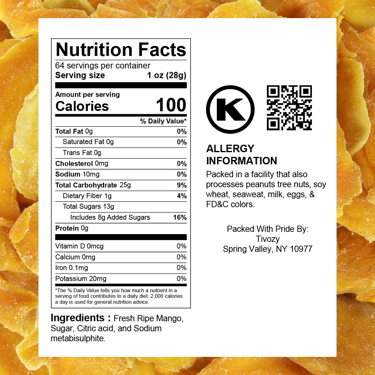 Dried Mango Slices - 4 Pound Bulk Pack, Soft & Juicy Sweet Dried Mango Healthy Snack, Delicious Texture, Chewy Ripened Mangos Dried Fruits