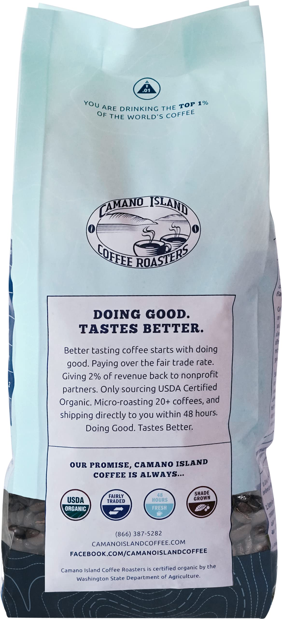 Camano Island Coffee Roasters Varietal Supremo Espresso Blend, Whole Bean 2lb, Fresh Dark Roast, USDA Organic, Fairly Traded, Shade Grown Arabica