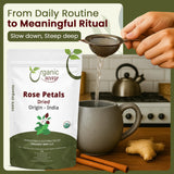 Organic Way Rose Petals Dried (Rosa Centifolia) - Pure, Edible & Fragrant for Tea | Organic & Kosher Certified | Raw, Vegan, Non GMO & Gluten Free |