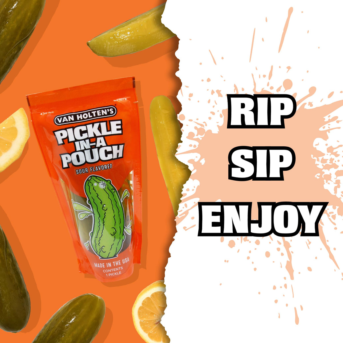 Van Holten's Pickles - Jumbo Sour Pickle-In-A-Pouch - 12 Pack