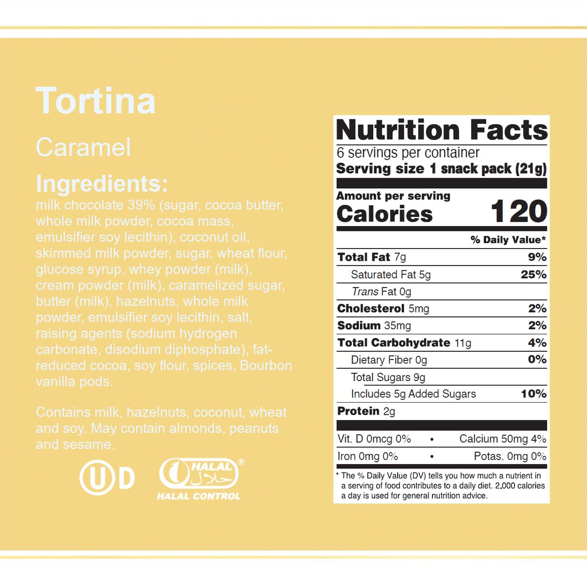 Loacker Tortina Caramel - Individually Wrapped Premium Milk Chocolate Enrobed Crispy Wafer Tartlets with Caramel Cream Filling - Pack of 12