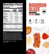 SAVAGE Bacon Jerky Variety - Sizzlin Maple, Bourbon Glaze, Smokehouse, Sgt. Pepper (Pack of 4) - Gluten Free, High Protein, Low Calorie