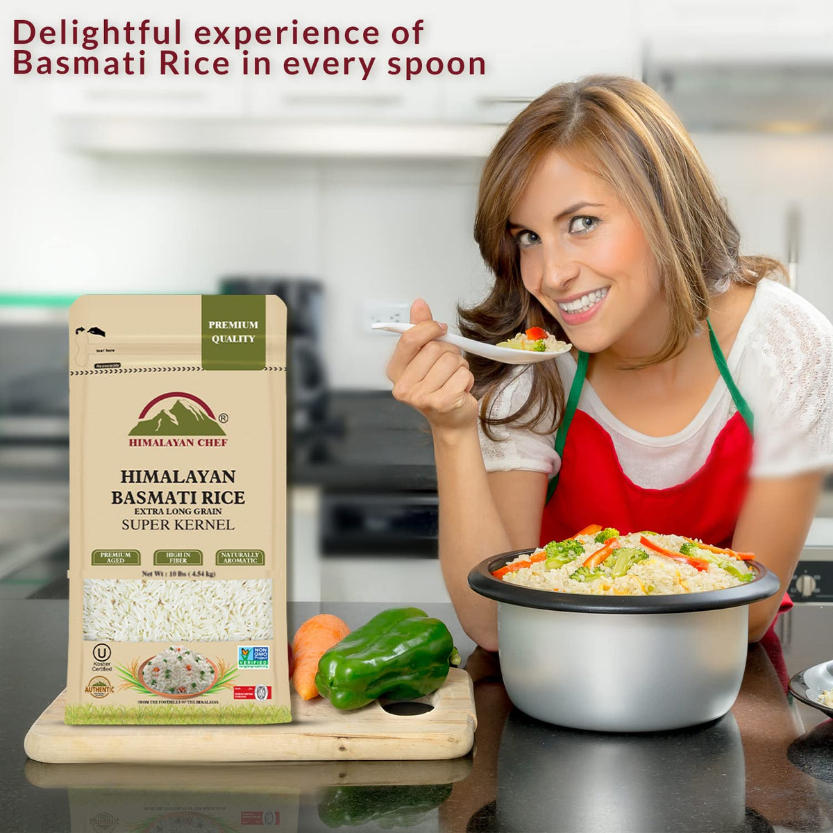 Himalayan Chef Extra Long Basmati Rice - Premium Aged Healthy Grain, 10 lbs