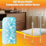 Swilsweep 40 Count Duster Refills Compatible with Swiffer Duster, 180° Disposable Multi-Surface Microfiber Cleaning Dusters, Unscented