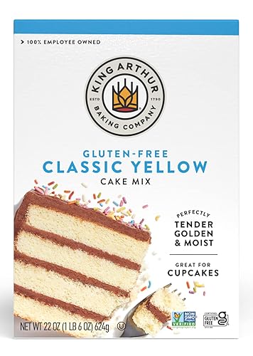 King Arthur, Gluten-Free Yellow Cake Mix, Gluten-Free, Non-GMO Project Verified, Certified Kosher, Non-Dairy, 22 Oz