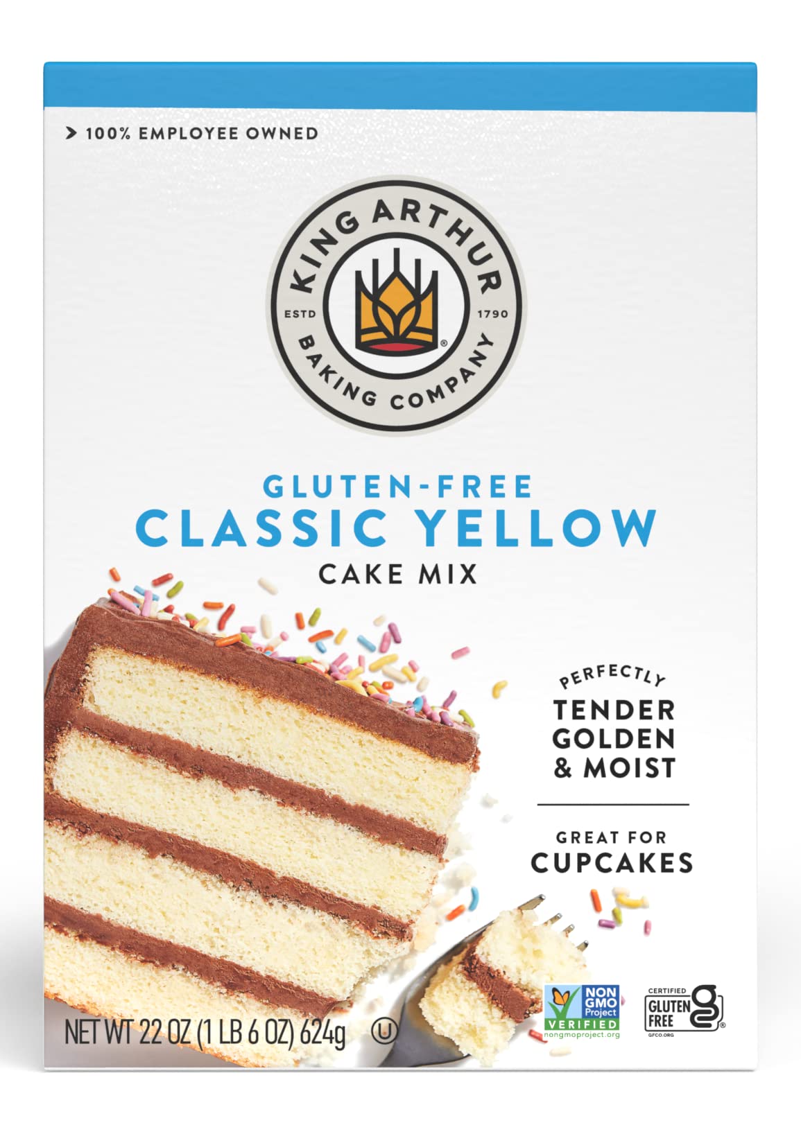 King Arthur, Gluten-Free Yellow Cake Mix, Gluten-Free, Non-GMO Project Verified, Certified Kosher, Non-Dairy, 22 Oz