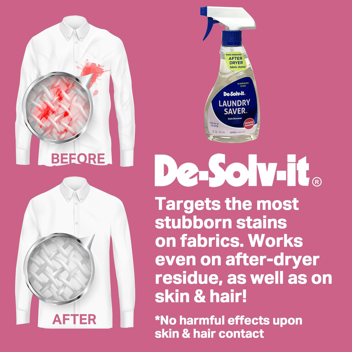 Orange-Sol De-Solv-It Laundry Saver, Instant Laundry Stain Removers, Spray and Wash Stain Remover, Powerful Spray Wash Formula, Hair & Skin-Safe