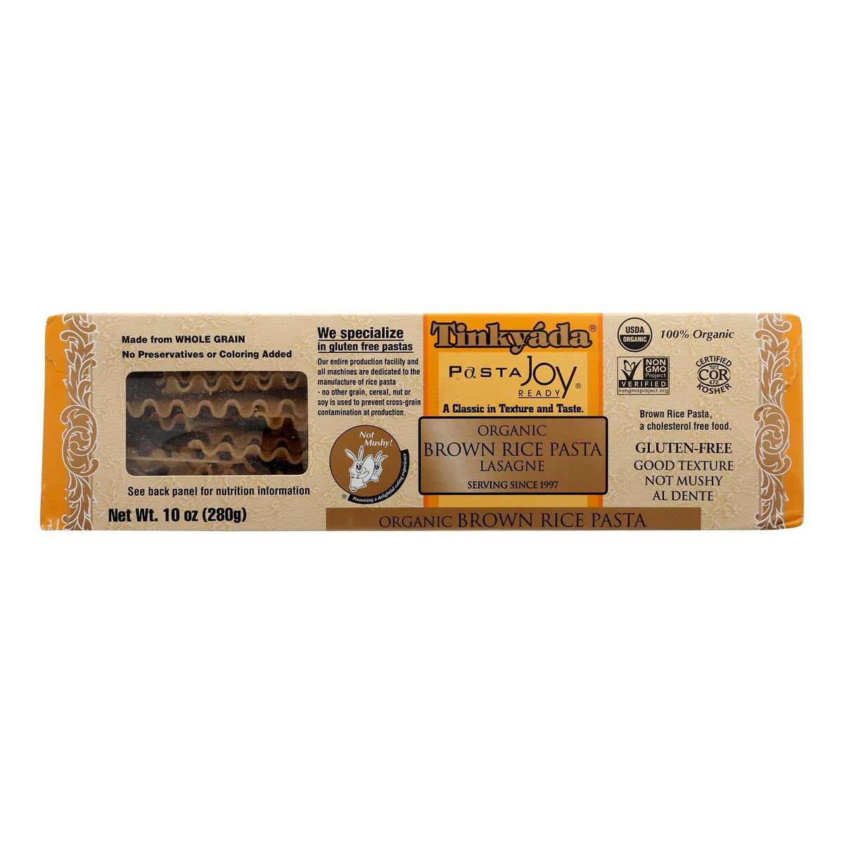 Tinkyada Organic Lasagna Brown Rice Pasta, 10 Ounce - 12 per case.12