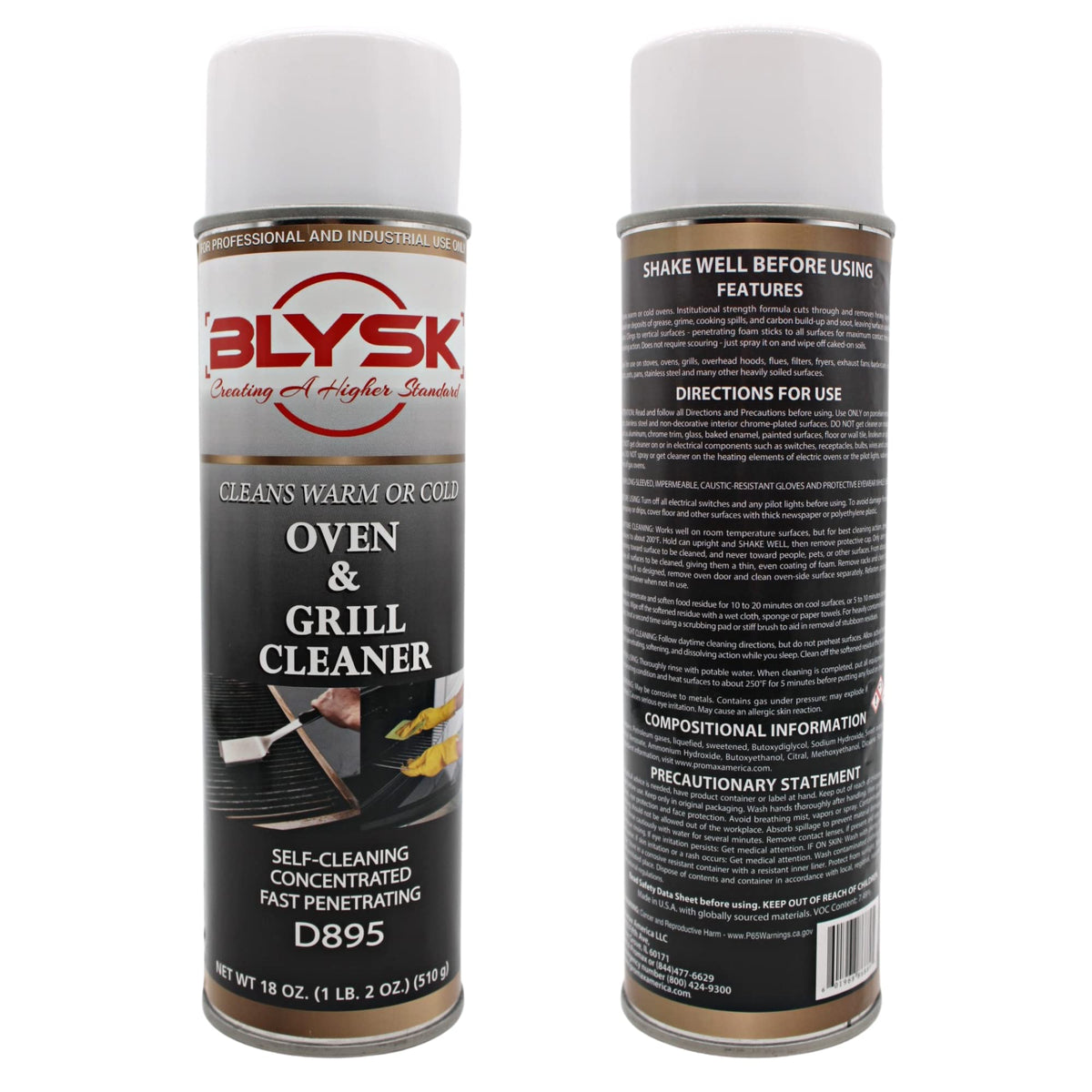 Blysk Oven & Grill Cleaner (2pack) heavy duty, fast penetrating, concentrated cleaner, oil & grease remover