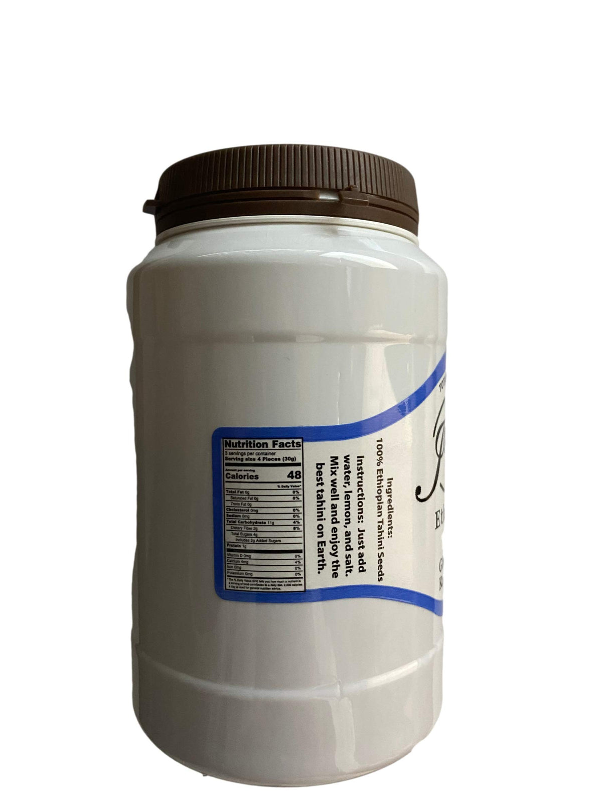 Joycie 100% Natural Ethiopian Tahini 16 oz Plastic Jar Pack Of 6 Vegan/Raw/SILKY TASTE, BLENDS EASILY, Silky Smooth Texture in Hummus, Dips, Salad