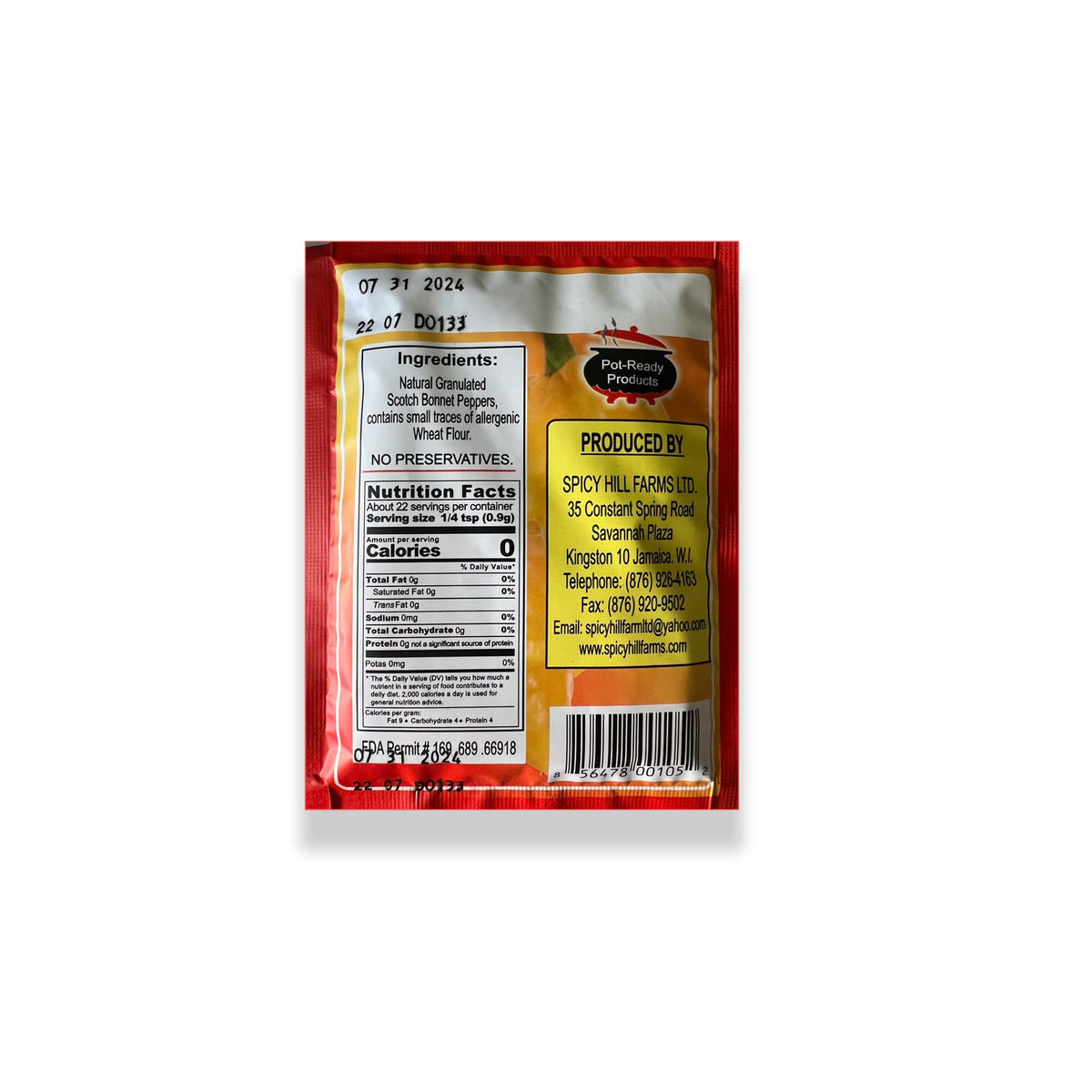 Spicy Hill Farms Dried Scotch Bonnet Pepper (Pack of 3)