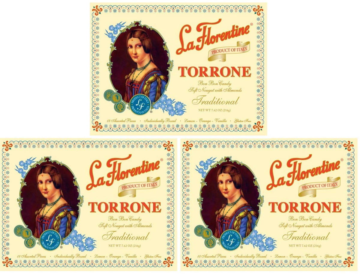 La Florentine Torrone Candy, 3 Pack of 18 Pieces