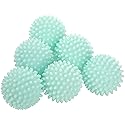 S&T INC. Reusable Plastic Dryer Balls, Fabric Softener for Laundry, Blue, 2.5 in, 6 Pack