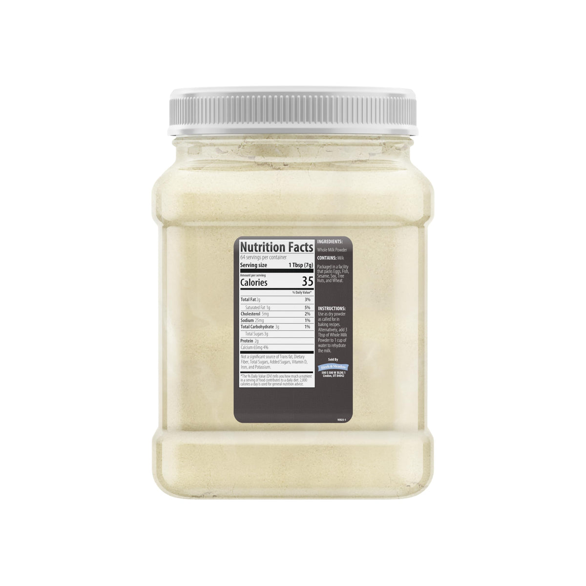 Birch & Meadow Whole Milk Powder, Light Sweet Taste (16 Ounce)
