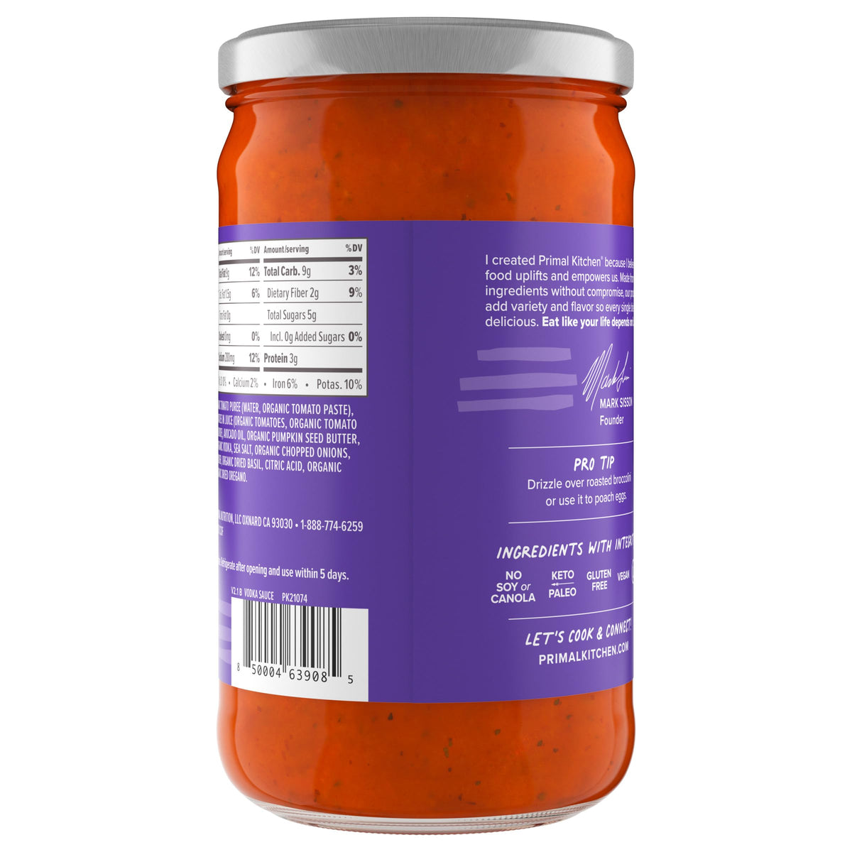 Primal Kitchen Vodka Sauce, 24 oz