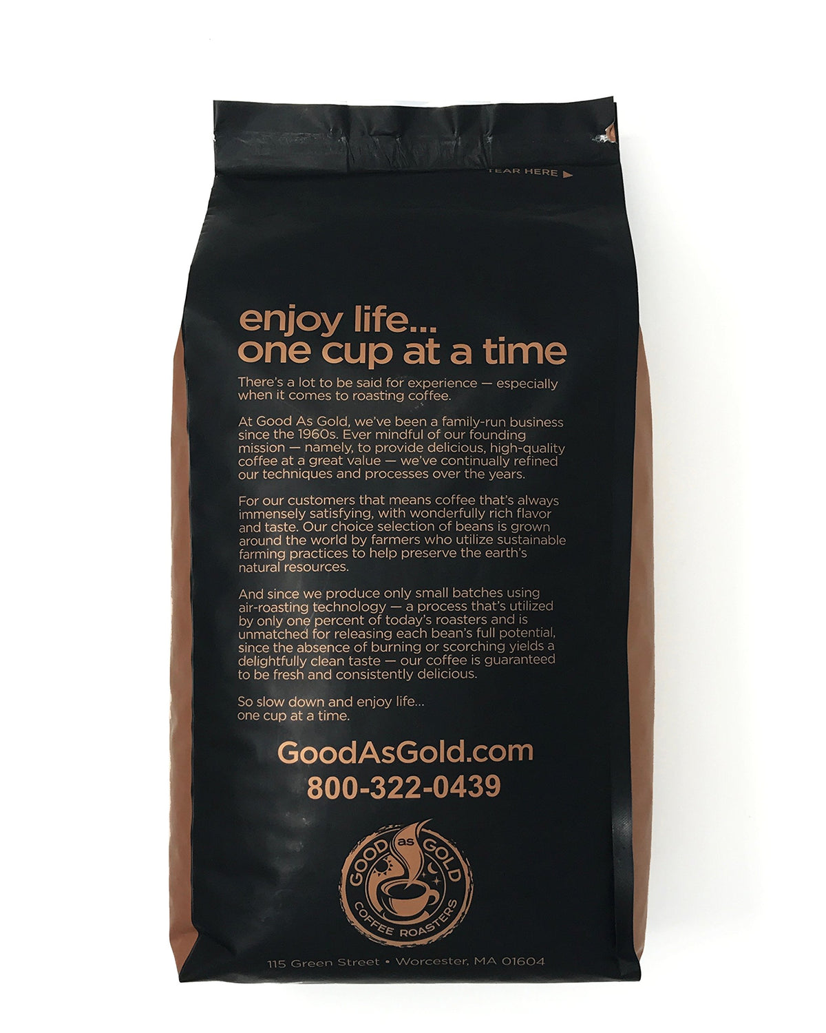 100% Colombian Decaf Coffee - Good As Gold Coffee Roasters - Whole Bean (5lb)