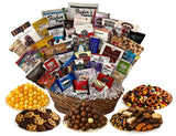 Handcrafted Gift Basket with Chocolates, Cookies, Snacks & Candy. Perfect for Birthdays, Sympathy, Holidays, Clients & Thank You Gifts (Premium Plus