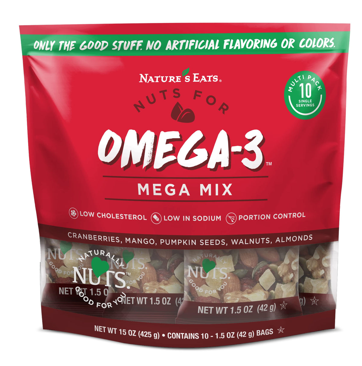 Nature's Eats Omega 3, Mega Mix Snack Pack, 15 Oz