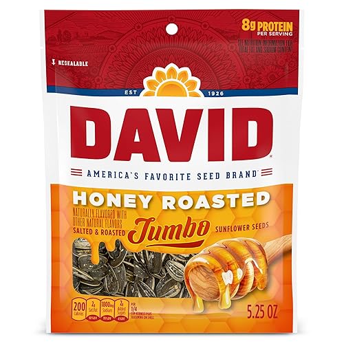 DAVID Jumbo Sunflower Seeds, Honey Roasted Flavor, 5.25 oz.