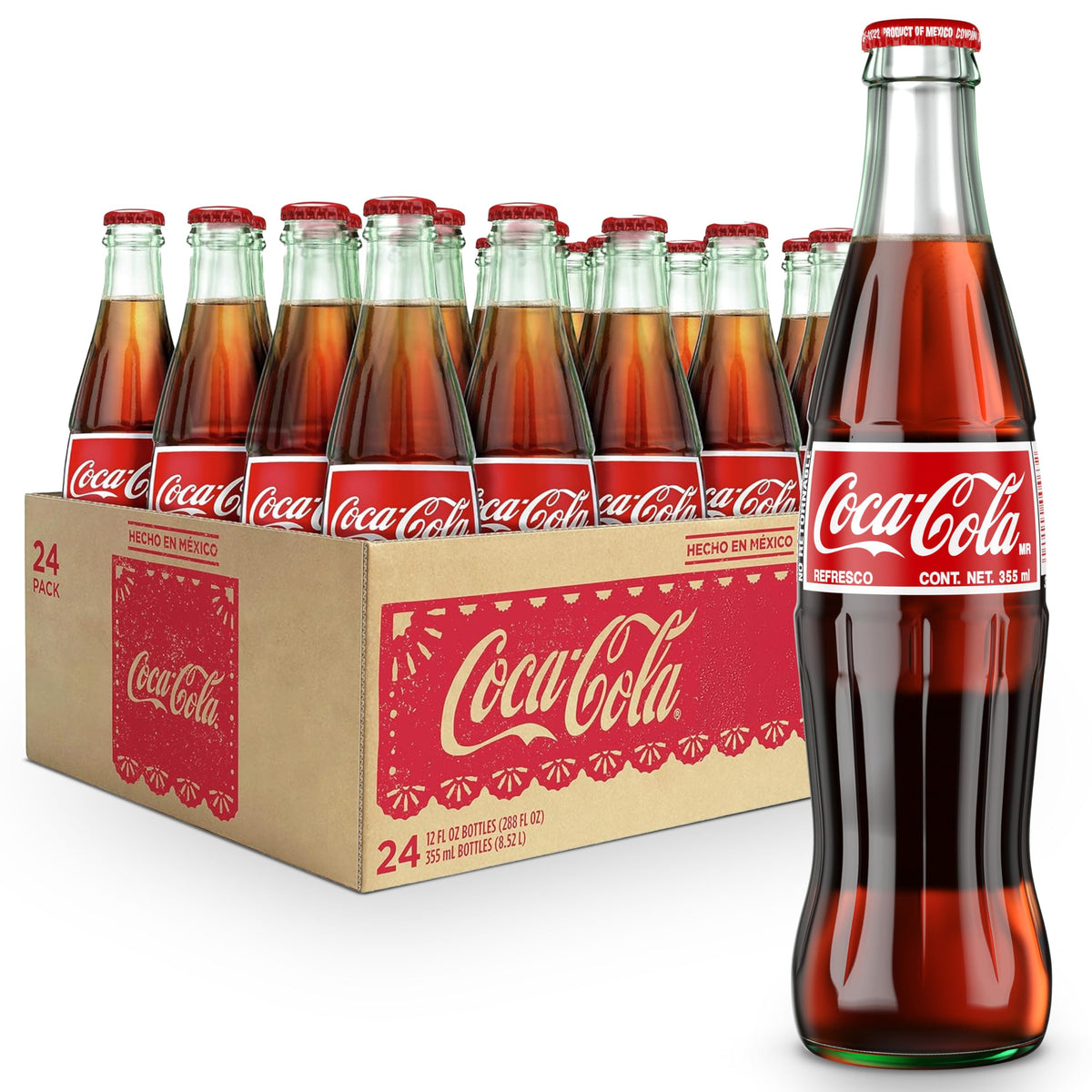 Code de Mexico Coke Glass Bottle, 12 fl oz, 24 Pack