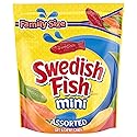 SWEDISH FISH Mini Assorted Soft & Chewy Gummy Candy, Family Size, Bulk Candy, 1.8 lb