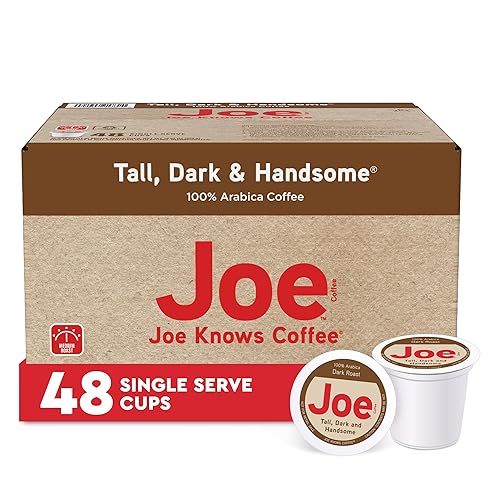 Joe Knows Coffee Single Serve Cups Pods and Capsules, Tall Dark and Handsome, 48 Count