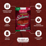 Bridgford Italian Salami 5 oz Pack of 2 - Zero Carb Healthy Salami Sliced Charcuterie Meat for Your Charcuterie Boards or Antipasto Platters