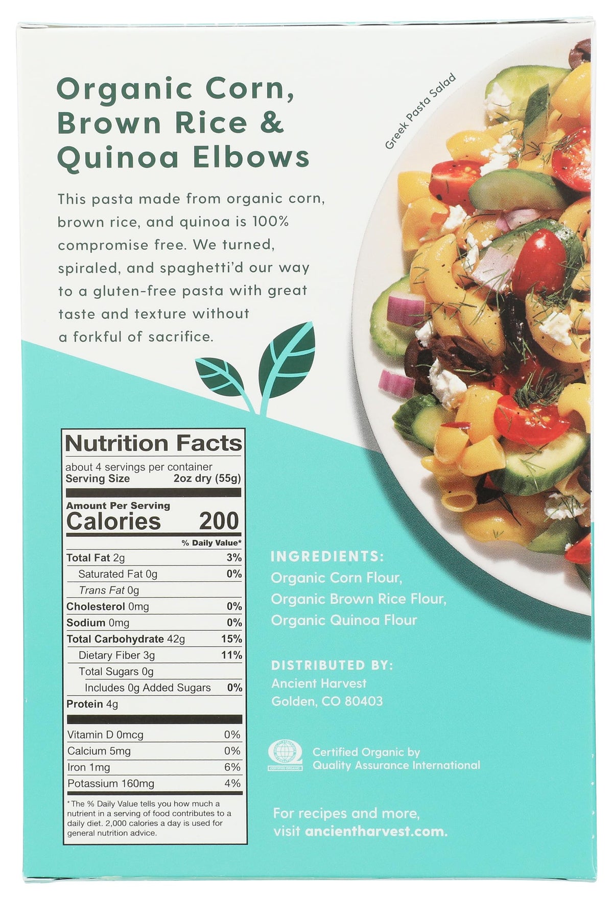 Ancient Harvest Quinoa Pasta, Elbows, 8 Ounce