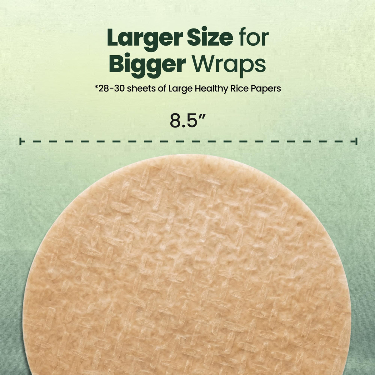 Gate to Nature Brown Rice Paper (Large 8.5 in) Vegan Roll Low Carb Rice Paper For Spring Roll Wrappers Gluten Free Dumpling & Won Ton Wrappers,