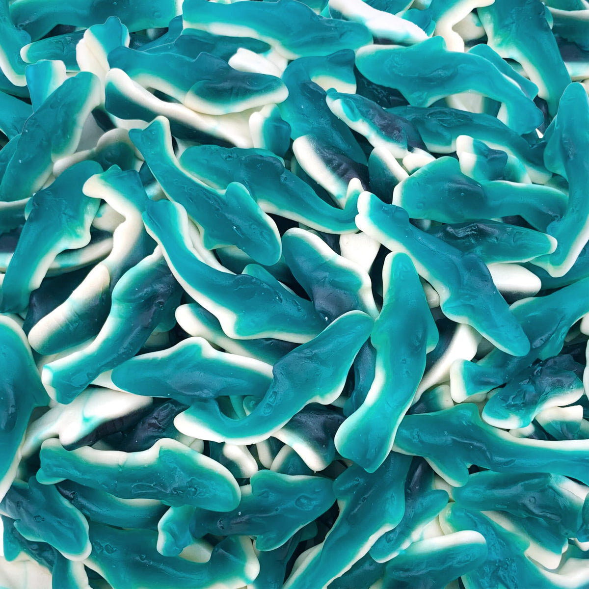Blue Sharks Gummy Candy | 1 Pound Bulk Bag | Raspberry Marshmallow Flavors