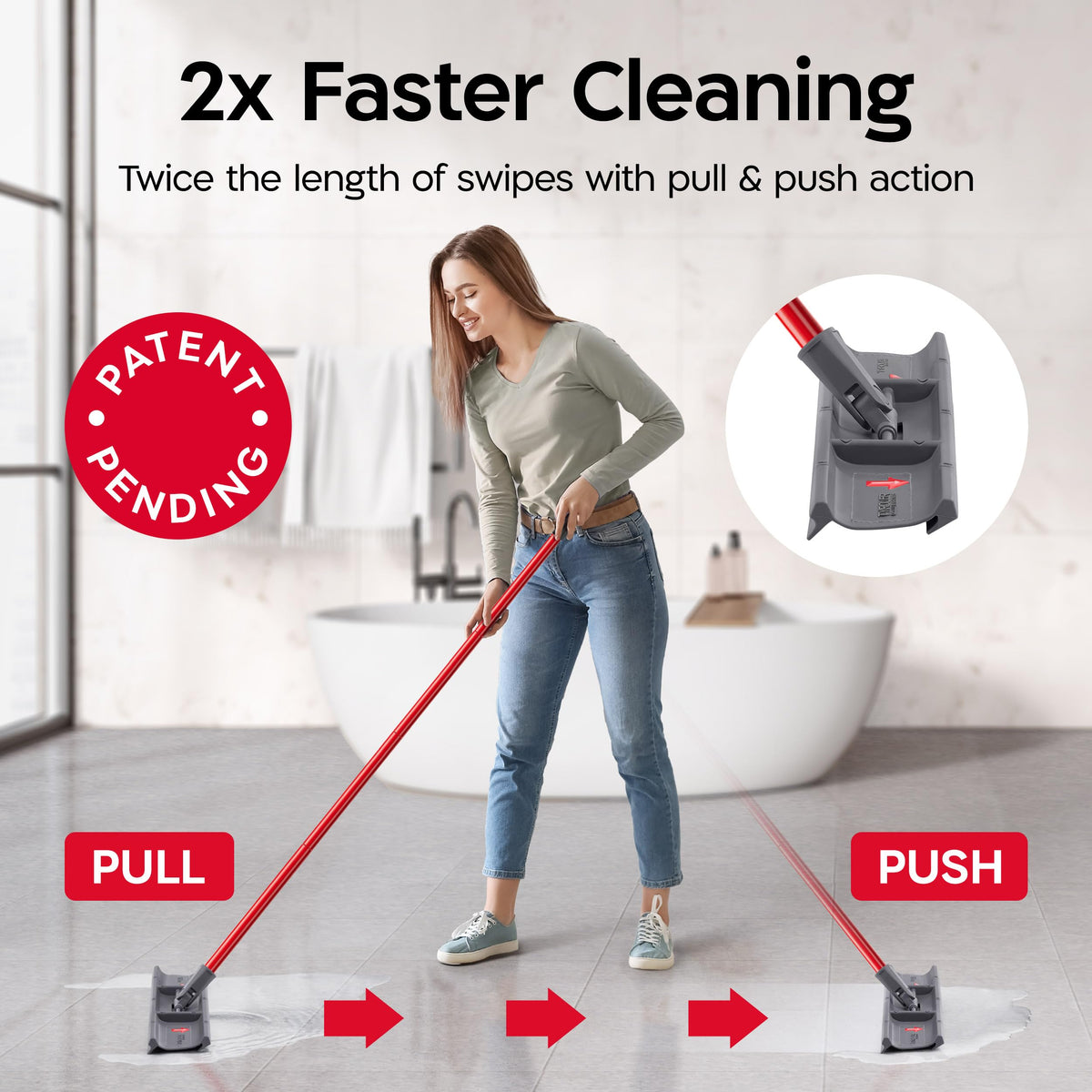 Tyroler Heavy Duty Floor Squeegee for Concrete Floors | 16.5" Squeegee for Floor with 55" 4-Part Handle | Squeegees Broom for Floors | The