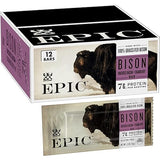 EPIC Bison Uncured Bacon and Cranberry Bars, Grass-Fed, Protein Bar, 12 Ct, 15.6 oz