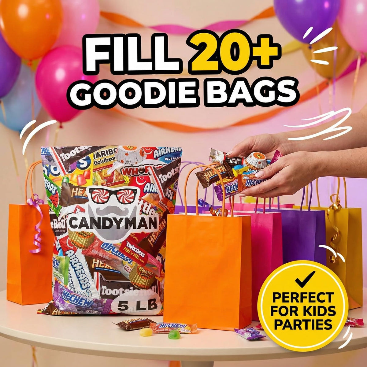 CANDYMAN 5 lb Chocolate Candy Variety Pack, Bulk, Individually Wrapped
