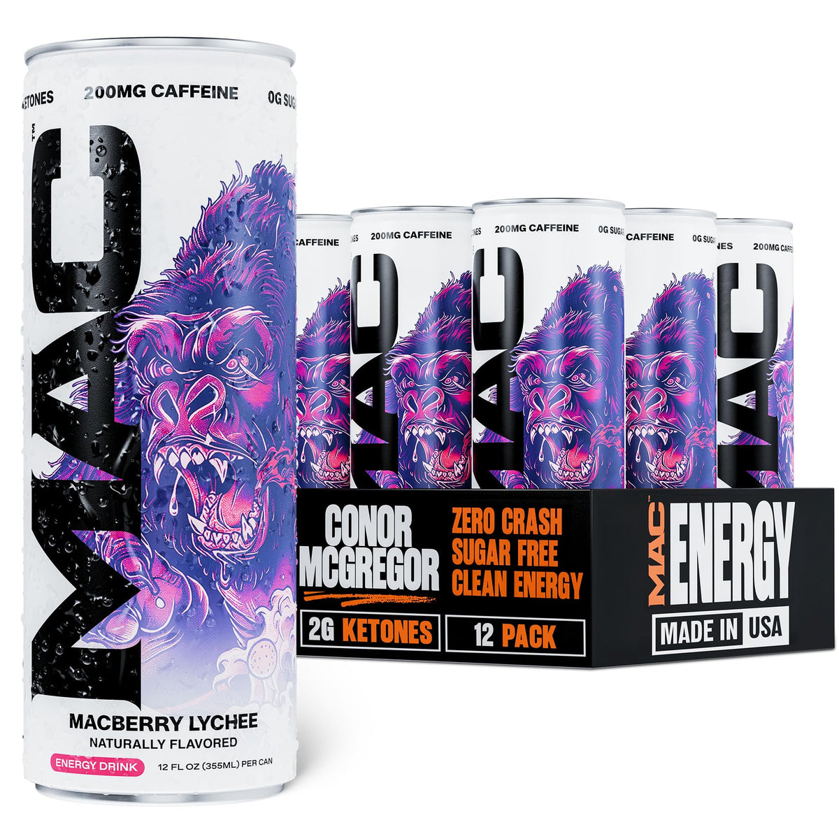 MAC Energy by Conor McGregor Macberry Lychee Sugar Free Energy Drink