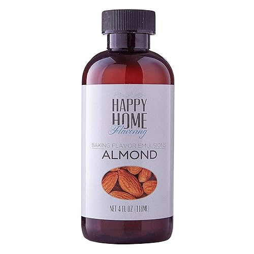 Happy Home Flavoring Natural Almond Baking Flavor Emulsion - Certified Kosher, 4 oz.