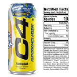C4 Performance Energy Drink with Zero Sugar, Berry Blue Typhoon, 12pk