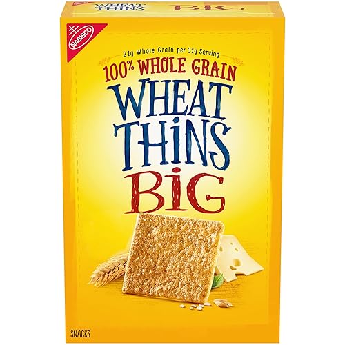 Wheat Thins BIG Snacks, Whole Grain Wheat Crackers, Snack Crackers, 8 oz