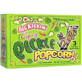 ASS KICKIN' Spicy Pickle Microwave Popcorn Bags - 3 Packs - Ultimate Spicy Pickle Gourmet Popcorn Gift - Makes a Great Movie Theater Popcorn or Snack
