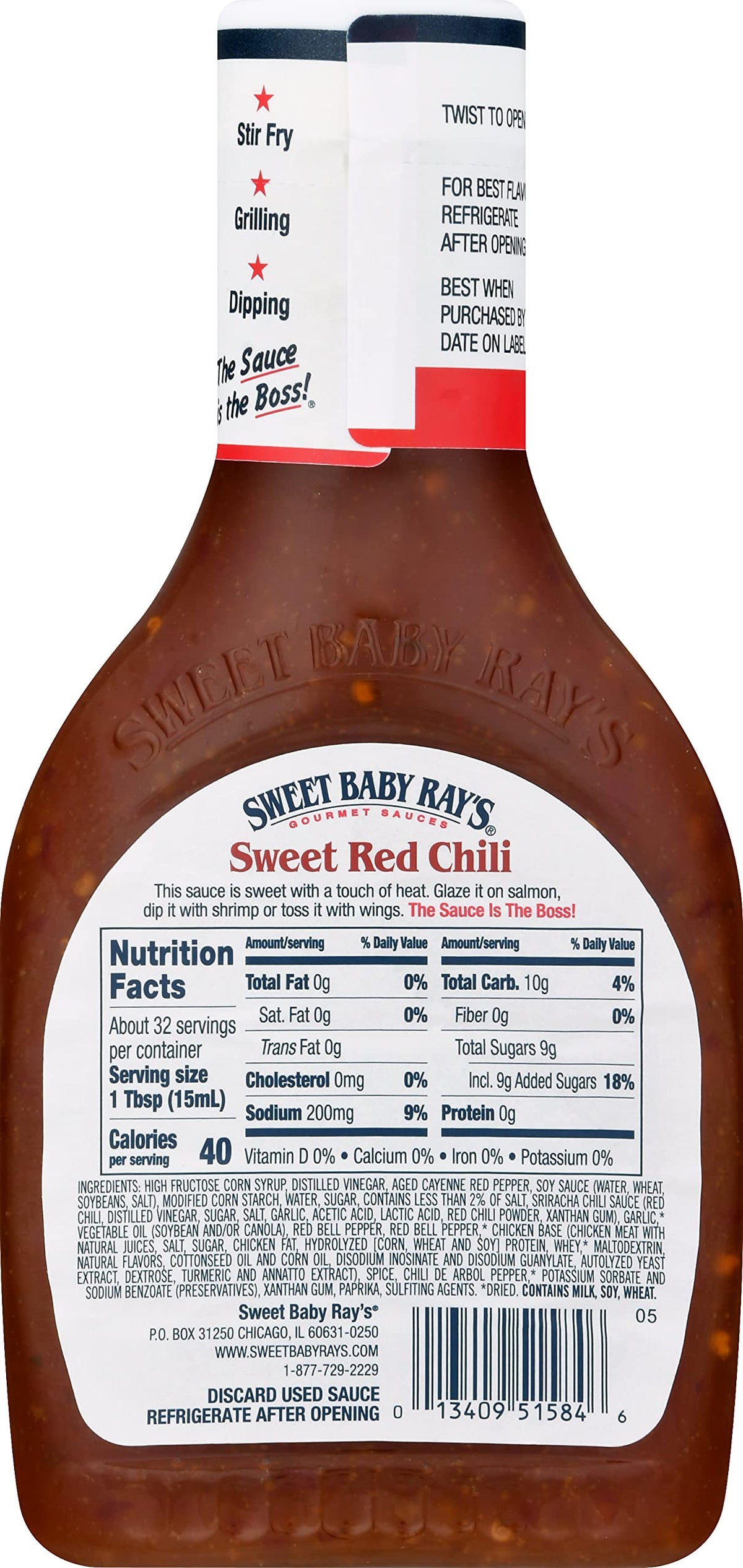 Sweet Baby Ray's, Wing Sauce & Glaze, Sweet Red Chili, 16oz Bottle (Pack of 9)