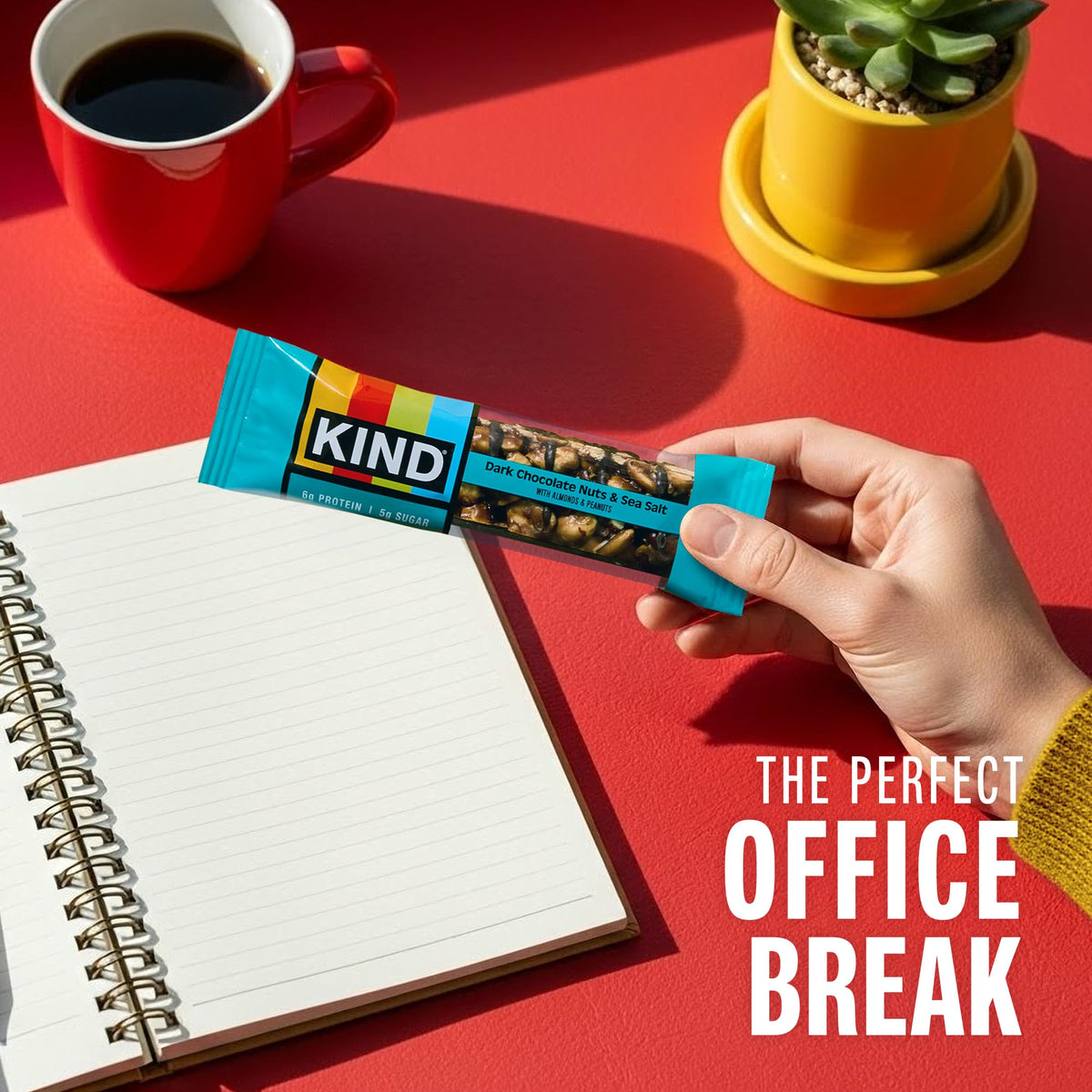 KIND Healthy Snacks Bars, Dark Chocolate Nuts & Sea Salt, Gluten Free, Low Sugar, High Fiber Snacks, 6g Protein, 6 Count