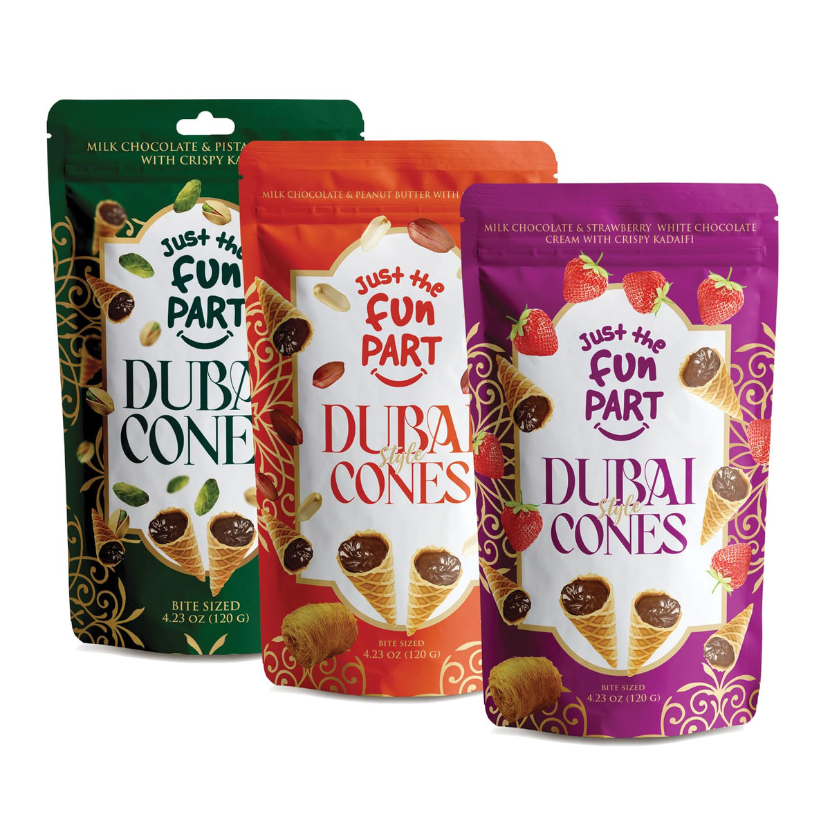 Just The Fun Part Dubai-Style Bundle, Pistachio + Peanut + Strawberry