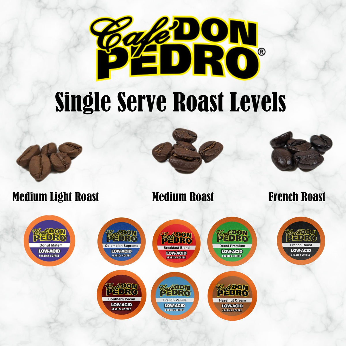Cafe Don Pedro Hazelnut Cream Low Acid Coffee Pods - Compatible with Keurig K-cup Coffee Maker, 100% Arabica, Battles Heartburn, Acidic Reflux, 72
