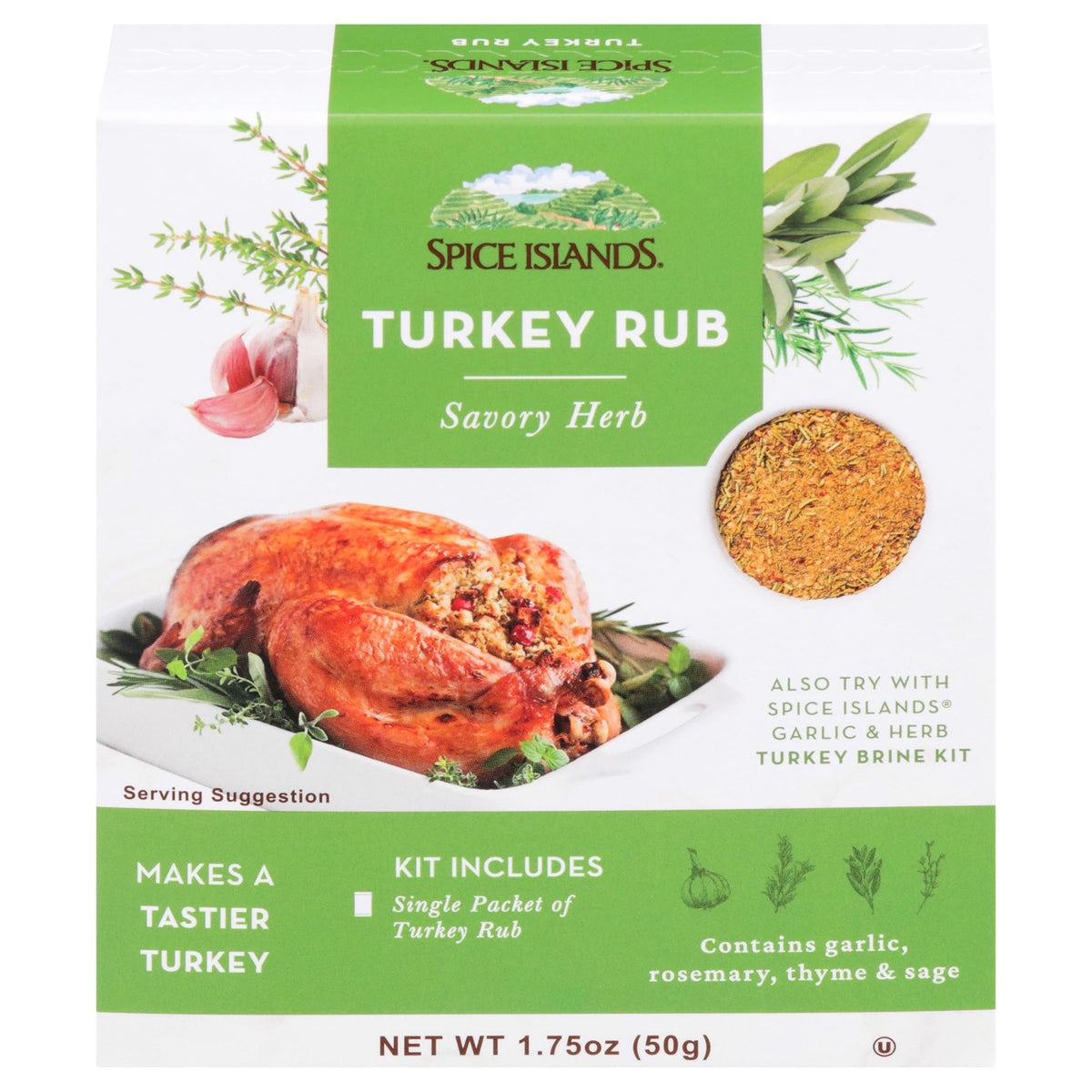 Spice Islands Savory Herb Turkey Rub, 1.75 Ounce
