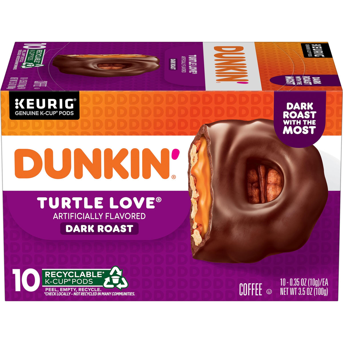 Dunkin' Turtle Love Flavored, 10 Keurig K-Cups Pods