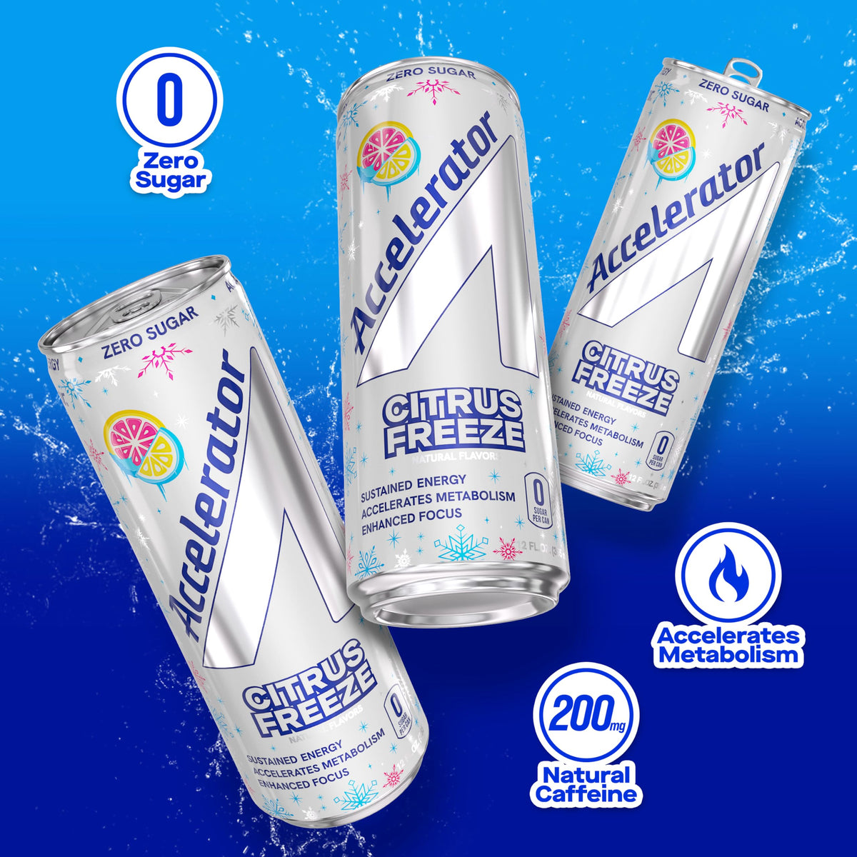 Accelerator Active Energy Drink, Citrus Freeze 12oz can (12 pack)