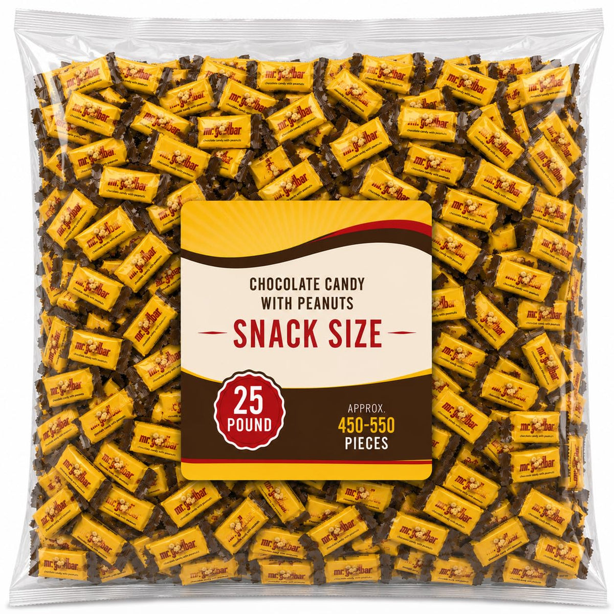 Milk Chocolate Peanut Candy Bars, Snack Size Bulk Candy (25 lb)